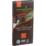 Candy & Chocolate-Endangered Species 72% Chocolate Bar with Cacao Nibs