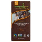 Candy & Chocolate-Endangered Species 72% Dark Chocolate Bar with Sea Salt & Almonds