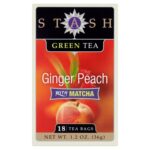Coffee, Tea & Cocoa-Stash Ginger Peach Green Tea with Matcha, 18 CT