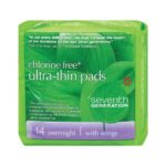 Health & Beauty-Seventh Generation Chlorine-Free Ultra Thin Pads, Overnight, 14 Pack