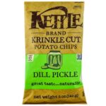 Snacks-Kettle Brand Krinkle Cut Dill Pickle Potato Chips 8.5 oz
