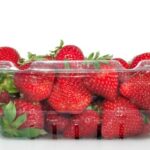 Fresh strawberries in packaged in a plastic container